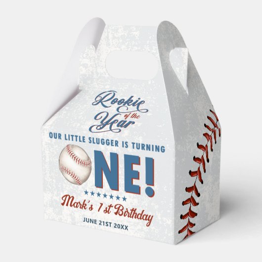  honkbaljongens 1e verjaardagsfeestje gunstbox bedankdoosjes (Voorkant Zijde)