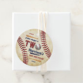  honkbaljongens 2e verjaardag bedankjes labels (In situ)