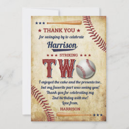  honkbaljongens 2e verjaardag bedankkaart