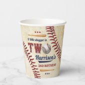  honkbaljongens 2e verjaardag papieren bekers (Achterkant)