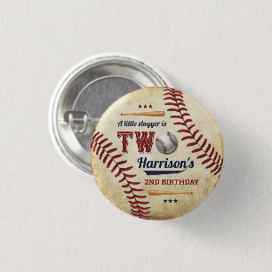 honkbaljongens 2e verjaardag ronde button 3,2 cm