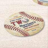  honkbaljongens 2e verjaardag ronde kartonnen onderzetter (Gebogen)