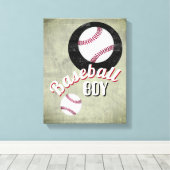 honkbaljongetjes citeren noodlottige achtergrond canvas afdruk (Insitu (Houten vloer))