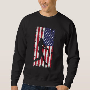 Honkbalk Amerikaanse vlag ook favoriete honkbalspe Trui