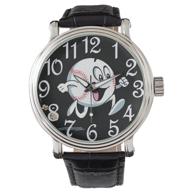 Honkbalk Emoji  Horloge (Voorkant)