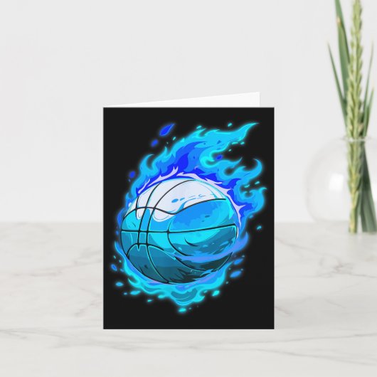 Honkbalk met blauwe vlam kaart (Voorkant)
