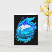 Honkbalk met blauwe vlam kaart (Gele Bloem)