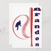 Honkbalk Thema All-Star Sportartikelen Kaart (Voorkant / Achterkant)