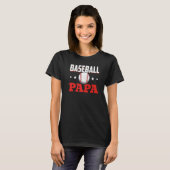 Honkbalkabout Trots Honkbalspeler Papa T-shirt (Voorkant volledig)