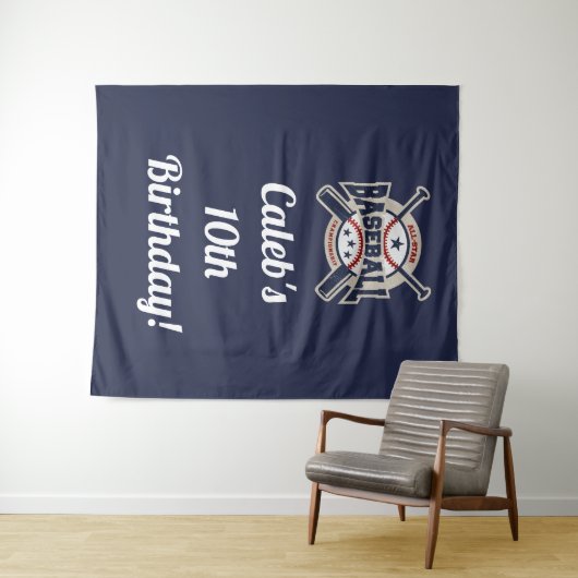 Honkbalkampioenschapsteam Sport Verjaardagsfeest B Wandkleed (In Situ (horizontaal))