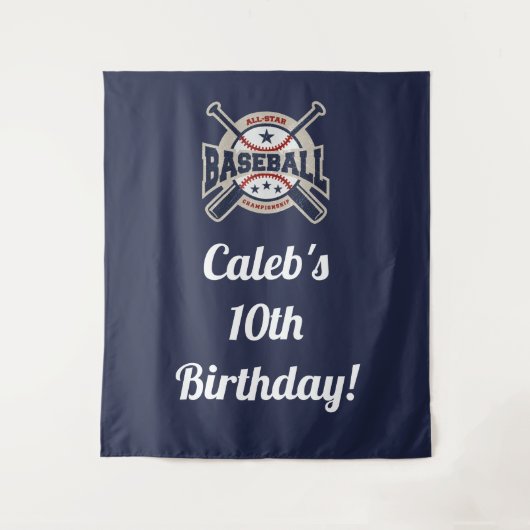 Honkbalkampioenschapsteam Sport Verjaardagsfeest B Wandkleed (Voorkant)