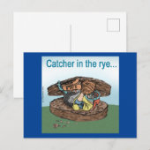 Honkbalkatcher in de rogge briefkaart (Voorkant / Achterkant)