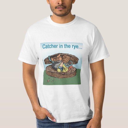 Honkbalkatcher in de rogge t-shirt (Voorkant)