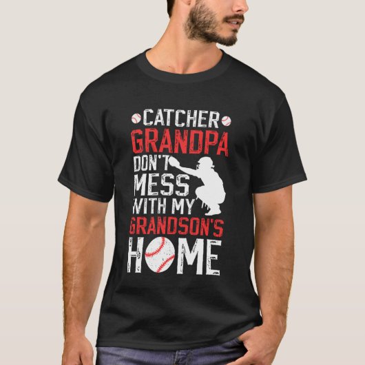 Honkbalkatcher Opa Grappige Honkbal Catcher Gr T-shirt (Voorkant)