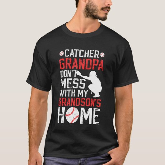 Honkbalkatcher Opa Grappige Honkbalkatcher Opa T-shirt (Voorkant)