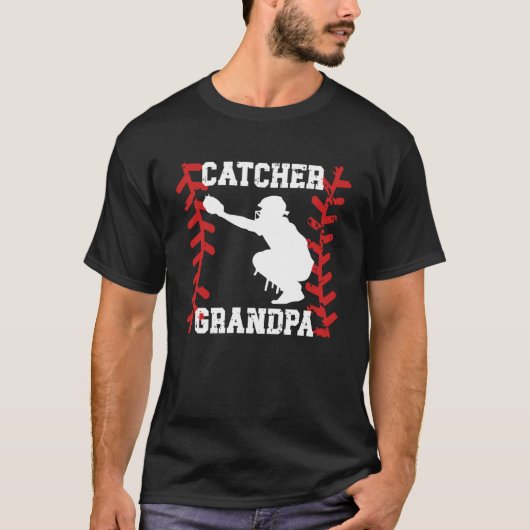 Honkbalkatcher Opa Honkbalkatcher Grootvader T-shirt (Voorkant)