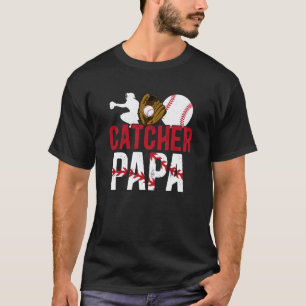Honkbalkatcher Papa Trotse Papa van Een Honkbal Ka T-shirt