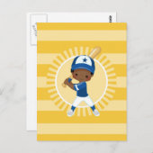 Honkbalkers - Afro-Amerikaanse Jongen Briefkaart (Voorkant / Achterkant)