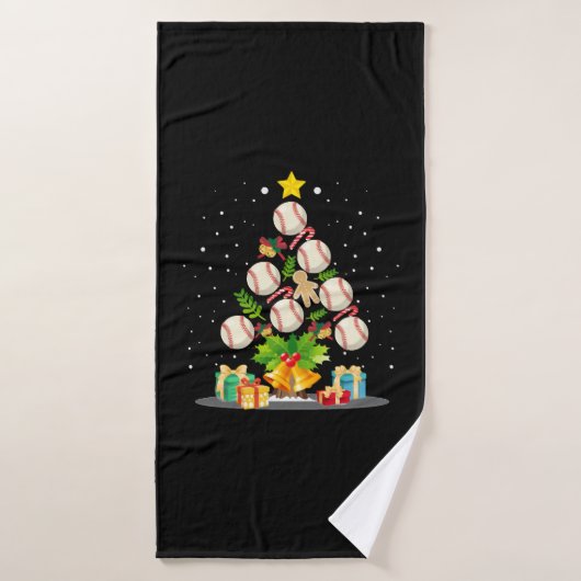 honkbalkerstboom badhanddoek (Badhanddoek)