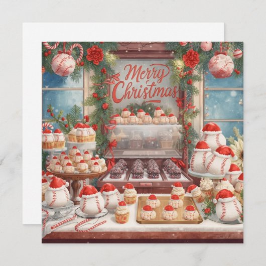 Honkbalkerstmis Feestdagenkaart (Voorkant / Achterkant)