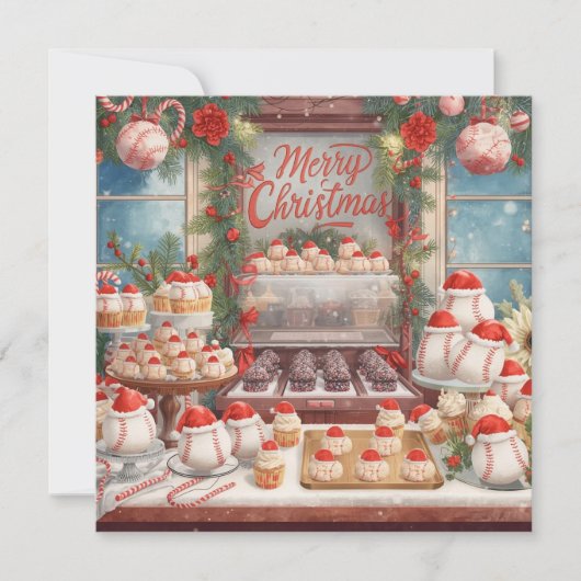 Honkbalkerstmis Feestdagenkaart (Voorkant)