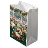 Honkbalkerstmis thema in bakkerij voor vader medium cadeauzakje (Voorkant Gekanteld)