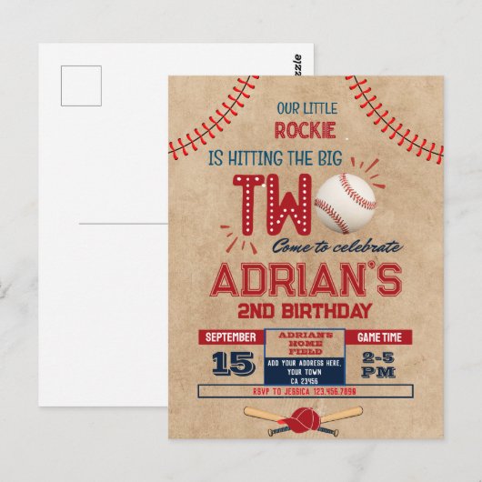 Honkbalkind verjaart voor de 2e keer briefkaart (Voorkant / Achterkant)