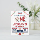 Honkbalkind voor 1e verjaardag briefkaart (Staand voorkant)