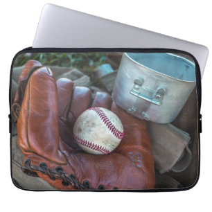 honkbalkit en bal honkbal handschoen amer laptop sleeve