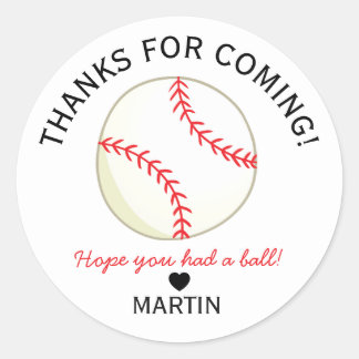 Honkbalkleefstickers met de tekst 'Baseball Hope Y Ronde Sticker