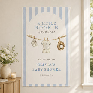 Honkbalkleintje Rookie Baby Shower Welkom Bord Spandoek