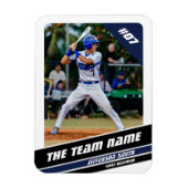 Honkbalkler Customizable Wit Blauw Magneet (Verticaal)