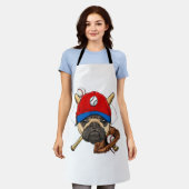 Honkbalkleraar Pug-hondliefhebber Pug Moeder Schort (Gedragen)