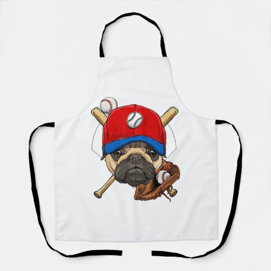 Honkbalkleraar Pug-hondliefhebber Pug Moeder Schort (Voorkant)