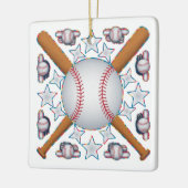 HonkbalkleurenCollage Keramisch Ornament (Links)