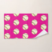 Honkbalkleurenschema Heet Roze Bad Handdoek (Handdoek)