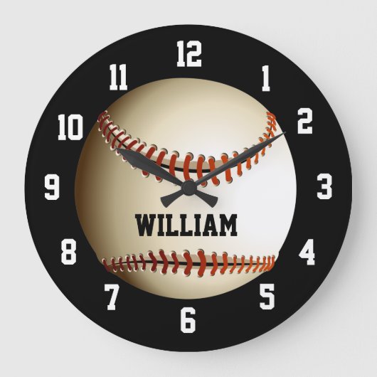 Honkbalknaam Op Maat Grote Klok (Voorkant)