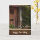  honkbalknuppel en handschoen Verjaardag Kaart (Gele Bloem)