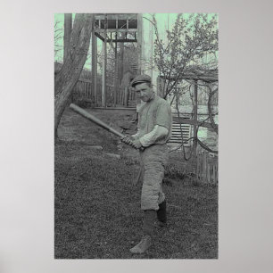 Honkbalknuppel fotografie vintage Vaderdag Poster