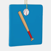 Honkbalknuppel met bal keramisch ornament (Rechts)