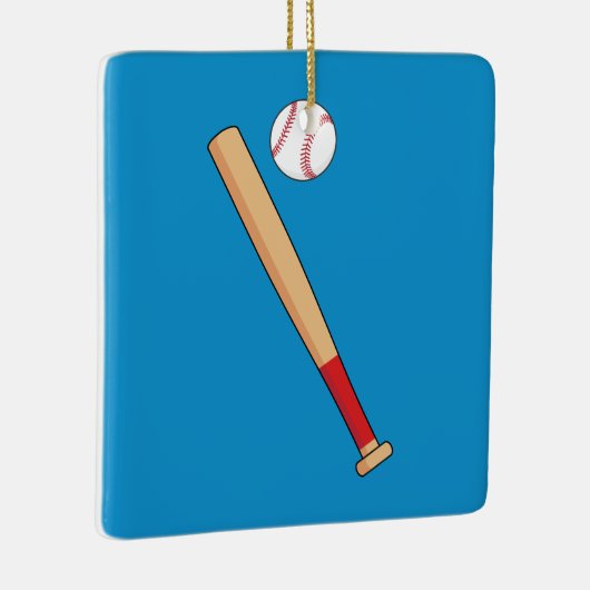 Honkbalknuppel met bal keramisch ornament (Rechts)