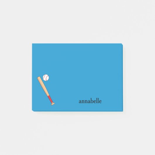Honkbalknuppel met bal personaliseren post-it® notes (Voorkant)