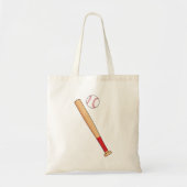 Honkbalknuppel met bal tote bag (Voorkant)