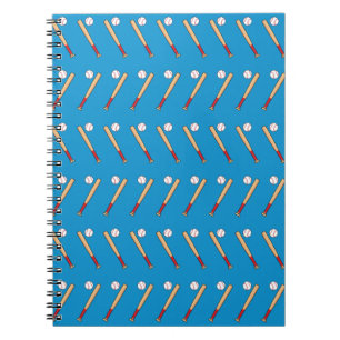 Honkbalknuppel met balpatroon notitieboek
