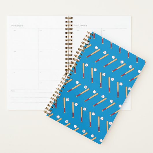 Honkbalknuppel met balpatroon planner (Display)
