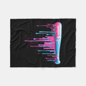 Honkbalknuppel met Sprinkles Drip voor Mannen Jong Fleece Deken (Voorkant (Horizontaal))