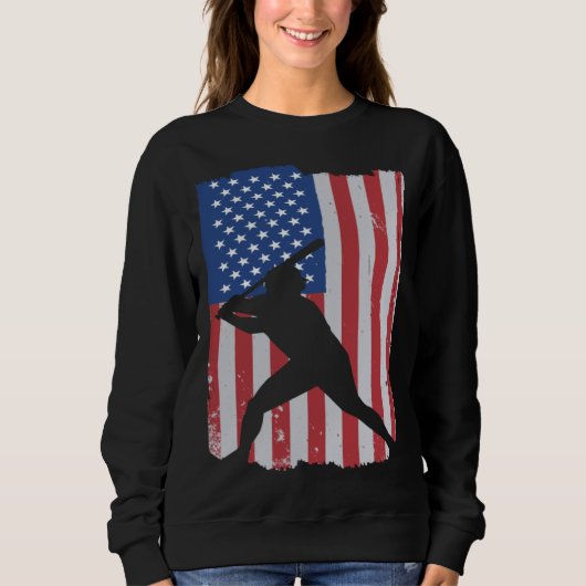 Honkbalknuppel van de Amerikaanse vlag Trui (Voorkant)