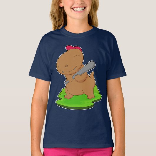 honkbalknuppel van een dinosaurus t-shirt (Voorkant)