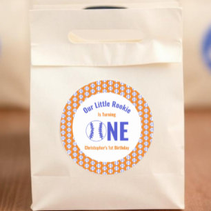 Honkbalkompetitie voor beginners 1e verjaardag ronde sticker