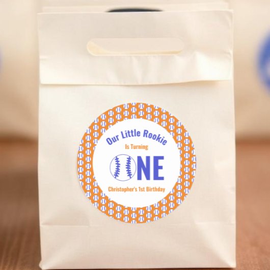 Honkbalkompetitie voor beginners 1e verjaardag ronde sticker